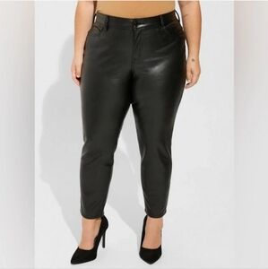Torrid Black Perfect Skinny Faux Leather High Rise Pant